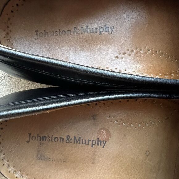 Johnston Murphy Black Leather Slip On Penny Loafer Men 11 Casual Classic Preppy - Picture 13 of 16